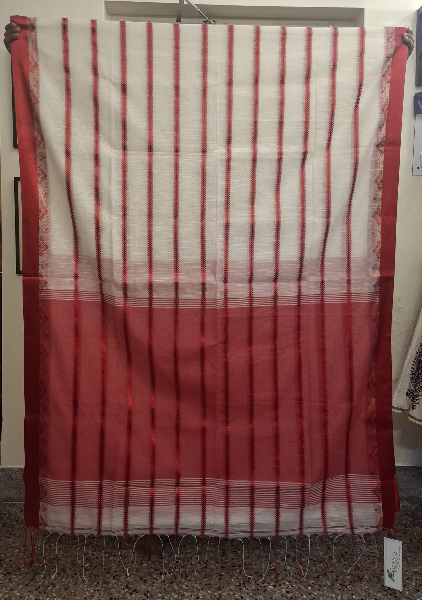 Bengal Cotton Laal Paar Saree