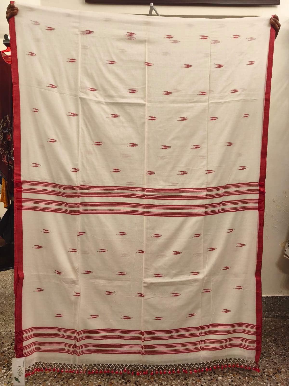 Bengal Handloom Cotton Laal Paar Saree