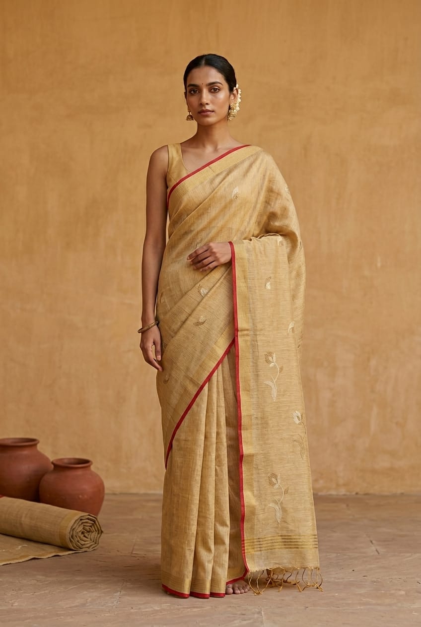 Handloom Tissue Linen Saree