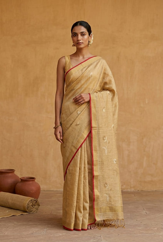 Handloom Tissue Linen Saree